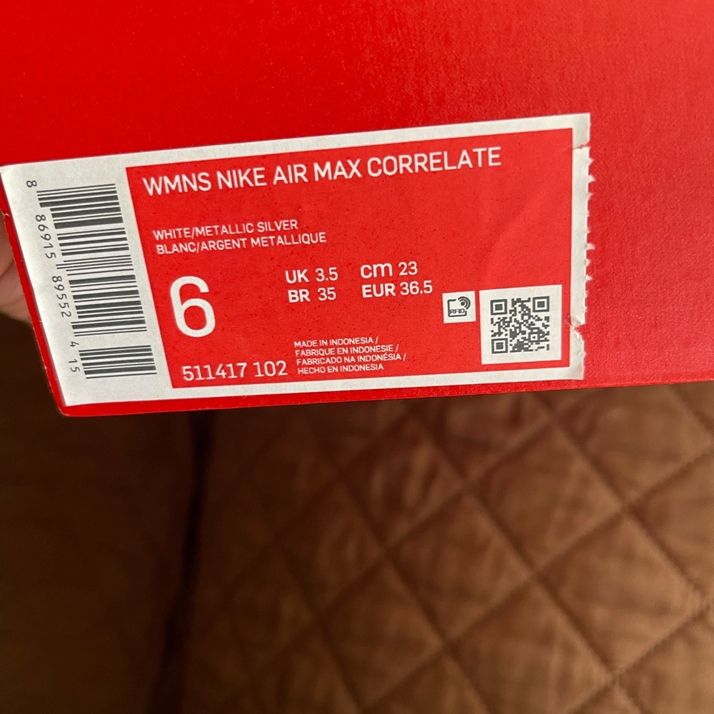 Nike Women Air Max Correlate /WHITE/STRATA GREY/SPORT FUCHSIA/METALLIC/Size7.5/6 - Picture 13 of 14